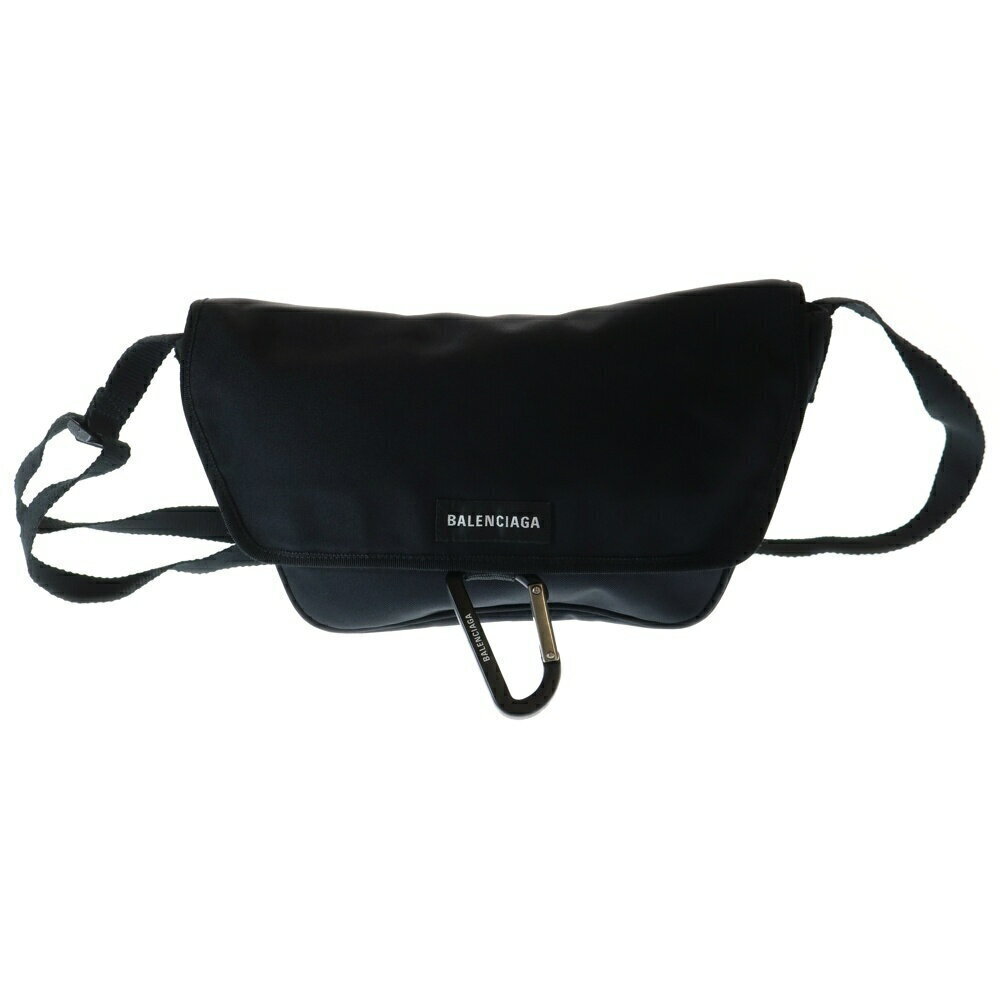 BALENCIAGA Explorer Flap Messenger Shoulder Bag Black